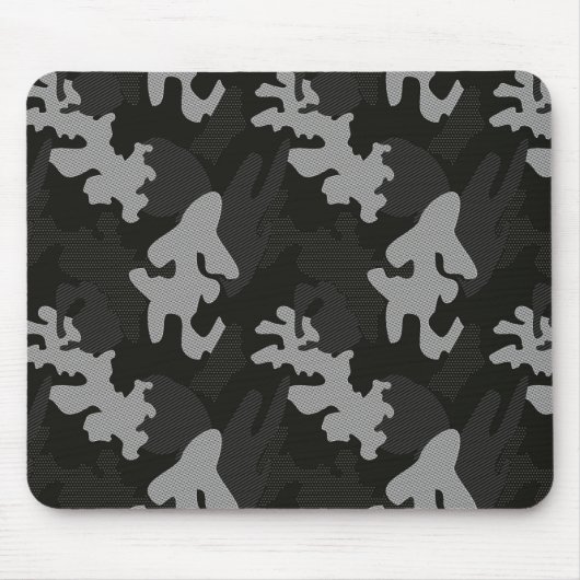 Black Camouflage Pattern Mousepad (Vorne)