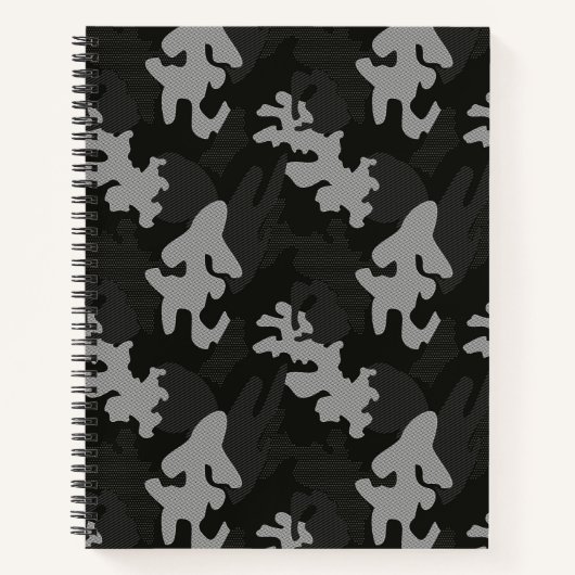 Black Camouflage Pattern Notizblock (Vorderseite)