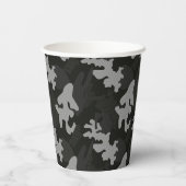 Black Camouflage Pattern Pappbecher (Rückseite)