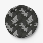 Black Camouflage Pattern Pappteller (Vorderseite)
