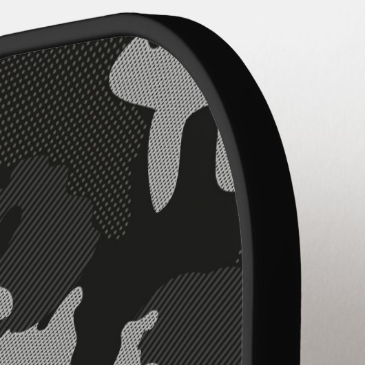 Black Camouflage Pattern Pickleball Schläger (Linke Seite)