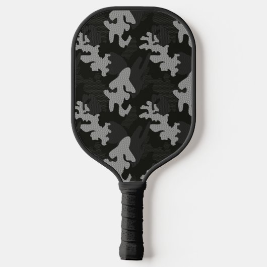Black Camouflage Pattern Pickleball Schläger (Rückseite)