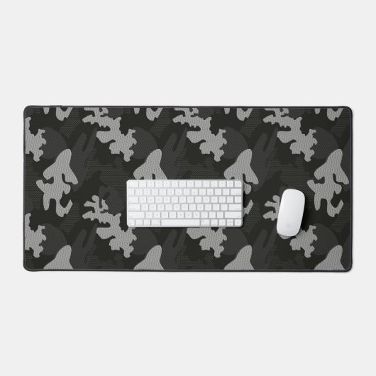Black Camouflage Pattern Schreibtischunterlage (Tastatur & Maus)