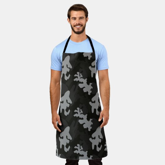 Black Camouflage Pattern Schürze (Getragen)