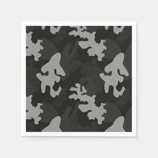 Black Camouflage Pattern Serviette (Vorderseite)