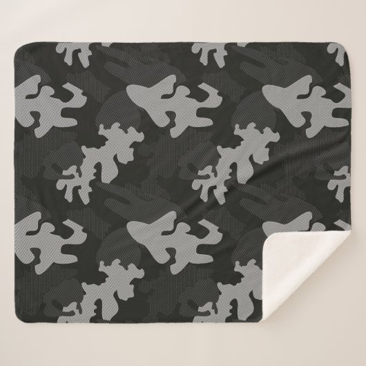 Black Camouflage Pattern Sherpadecke (Vorderseite (Horizontal))