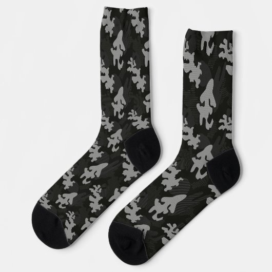 Black Camouflage Pattern Socken (Linkes Detail)