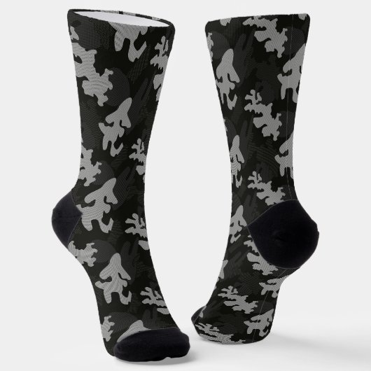 Black Camouflage Pattern Socken (Gewinkelt)