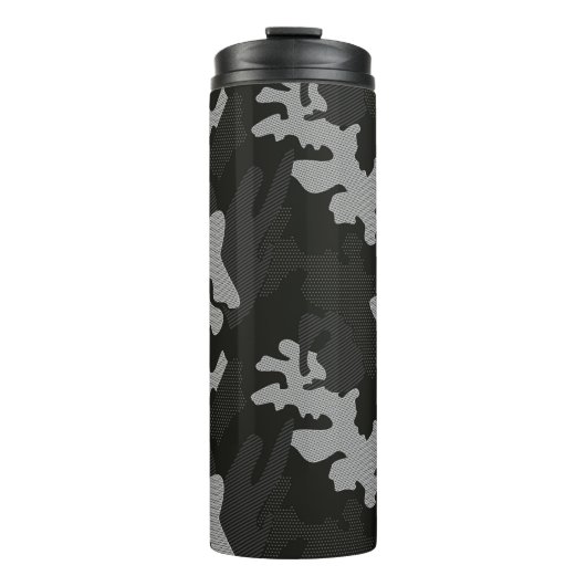 Black Camouflage Pattern Thermosbecher (Vorderseite)