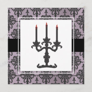 Black Candles & Lace Halloween Kostümball Einladung