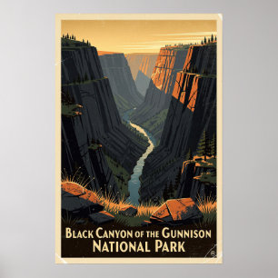Black Canyon of the Gunnison Nationalpark Retro Poster