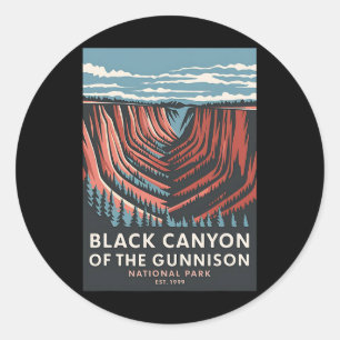 Black Canyon Of The Gunnison Nationalpark Vintage Runder Aufkleber