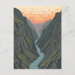 Black Canyon of the Gunnison Retro USA Postkarte
