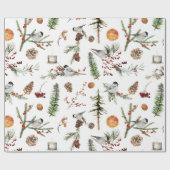 Black Cap Chickadee Birds Weihnachtsgebäck Party Geschenkpapier (Flach)