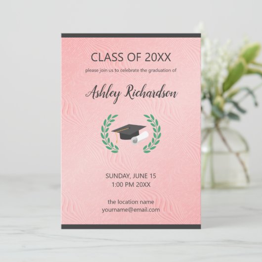 Black Cap und Laurel Einladung (Stehend Vorderseite)