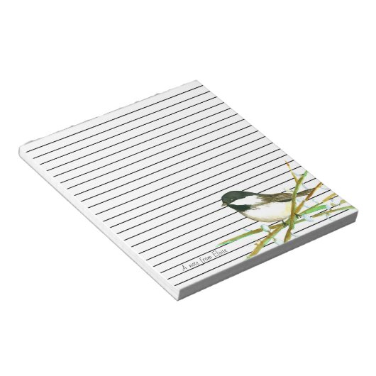 Black Capped Chickadee Bird Individuelle Name Line Notizblock (angewinkelt)