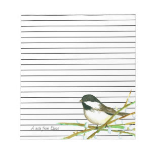 Black Capped Chickadee Bird Individuelle Name Line Notizblock