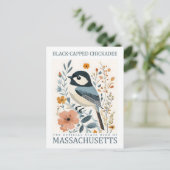 Black Capped Chickadee Bird von Massachusetts USA Postkarte (Stehend Vorderseite)