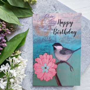 Black Capped Chickadee Geburtstagskarte Karte