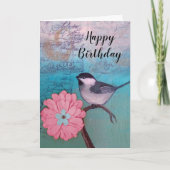 Black Capped Chickadee Geburtstagskarte Karte (Vorderseite)