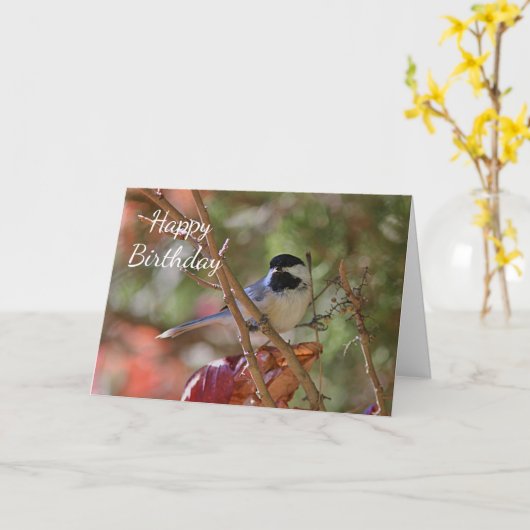 Black-capped Chickadee Karte (Gelbe Blume)