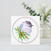 Black Capped Chickadee Watercolour Karte (Stehend Vorderseite)