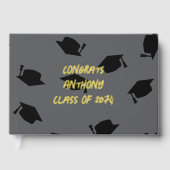 Black Caps Teen Boy Abschluss Gästebuch (Vorderseite)