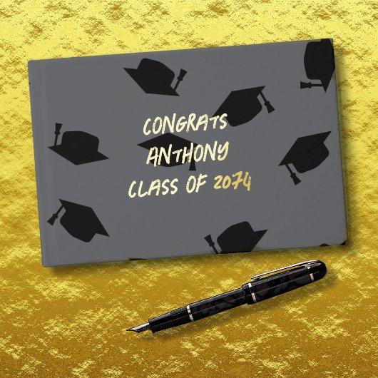 Black Caps Teen Boy Abschluss Gästebuch