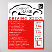 Black Car Logo, Driving School, Instructor Advert Poster (Vorne)