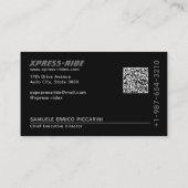 Black Car Rental Service Black Business Card Visitenkarte (Rückseite)