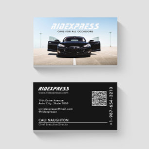 Black Car Rental Service Black Business Card Visitenkarte