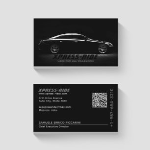 Black Car Rental Service Black Business Card Visitenkarte
