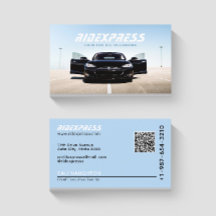 Black Car Rental Service Blue Business Card