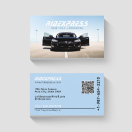 Black Car Rental Service Blue Business Card Visitenkarte