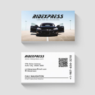 Black Car Rental Service White Business Card Visitenkarte