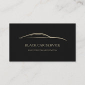 Black Car Service QR Code Schwarz & Gold Visitenkarte (Vorderseite)