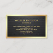 Black Carbon Fiber Gold Car Beruflicher Chauffeur Visitenkarte (Rückseite)