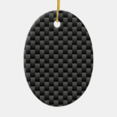Black Carbon Fiber Stil Print Background Keramik Ornament (Vorne)