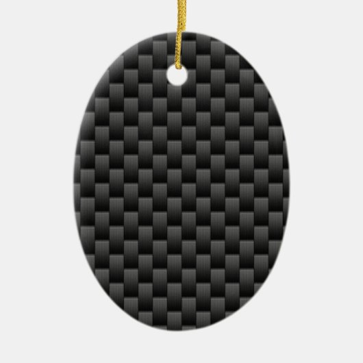 Black Carbon Fiber Stil Print Background Keramik Ornament (Vorne)