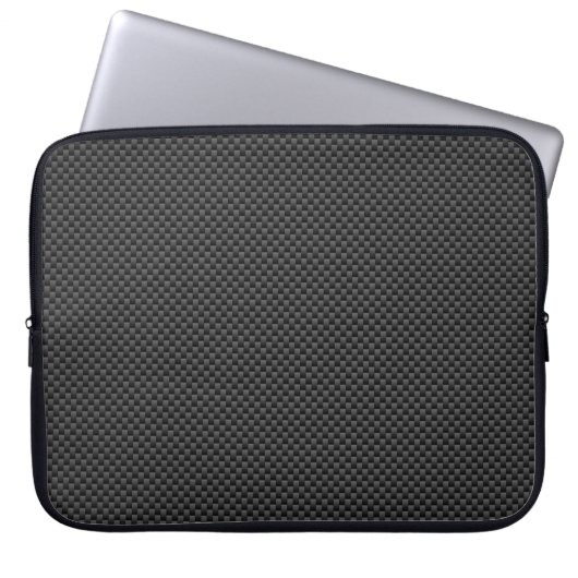 Black Carbon Fiber Stil Print Background Laptopschutzhülle (Vorderseite)