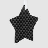 Black Carbon Fiber Stil Print Background Ornament (Vorderseite)