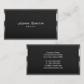 Black Carbon Fibre Artist Business Card Visitenkarte (Vorne/Hinten)