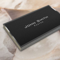 Black Carbon Fibre Pastor Business Card