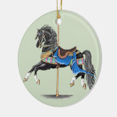 Black Carousel Pferd Keramik Ornament (Links)