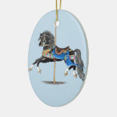 Black Carousel Pferd Keramik Ornament (Links)