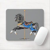 Black Carousel Pferd Mousepad (Mit Mouse)