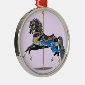 Black Carousel Pferd Ornament Aus Metall (Rechts)