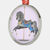 Black Carousel Pferd Ornament Aus Metall (Links)