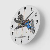 Black Carousel Pferd Runde Wanduhr (Winkel)