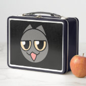 Black Cartoon Cat Metall Brotdose (Beispiel)